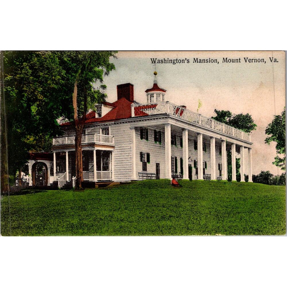 Washington's Mansion in Mount Vernon VA Vintage Postcard SP17-24